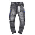 Purple Brand Gray Paint-Splatter Distressed Jeans — hero