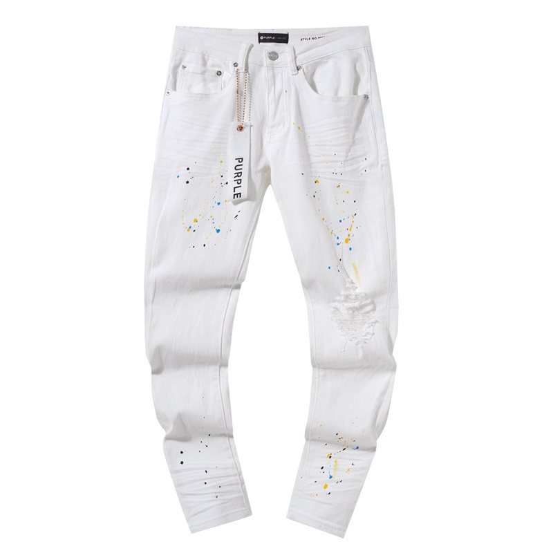 Purple Brand Paint-Splatter Distressed Jeans — front