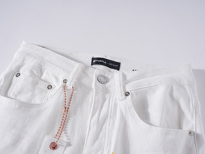 Purple Brand Paint-Splatter Distressed Jeans — detail