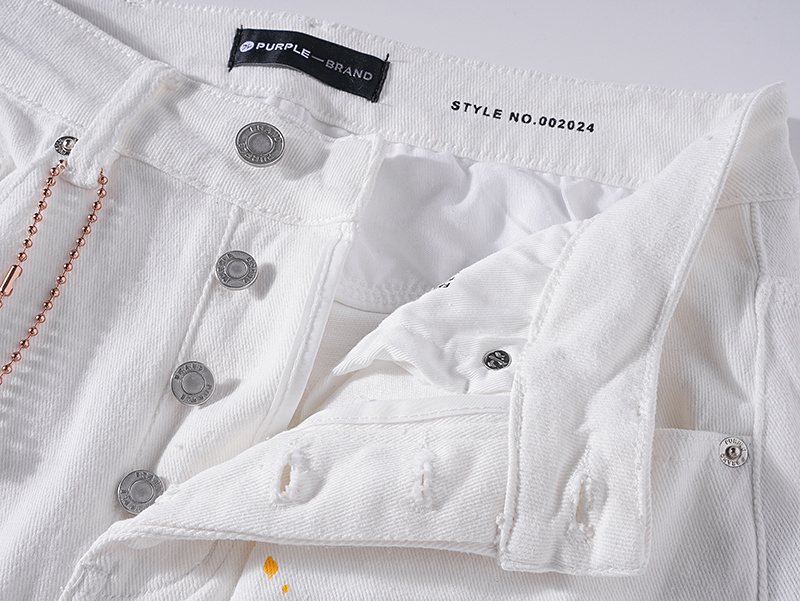 Purple Brand Paint-Splatter Distressed Jeans — detail