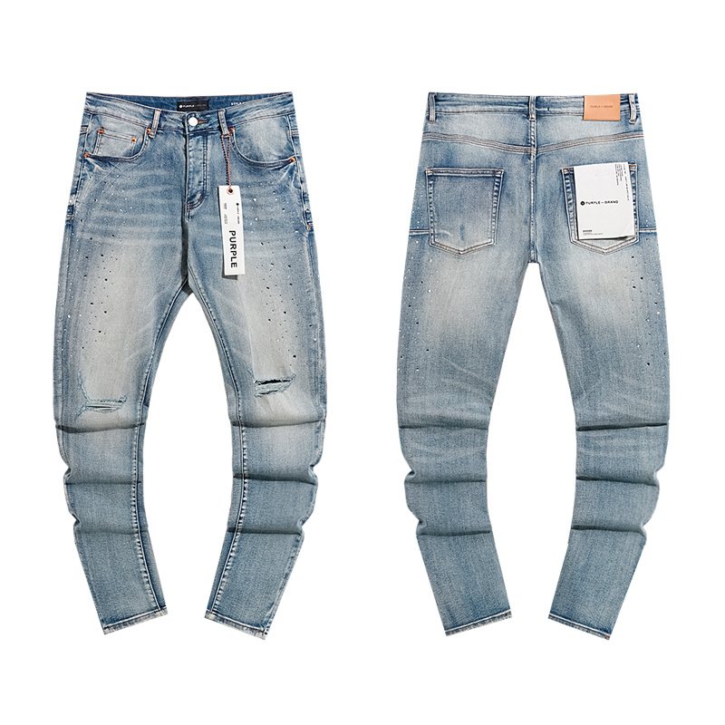 Purple Brand Light Blue Distressed Skinny Jeans — hero