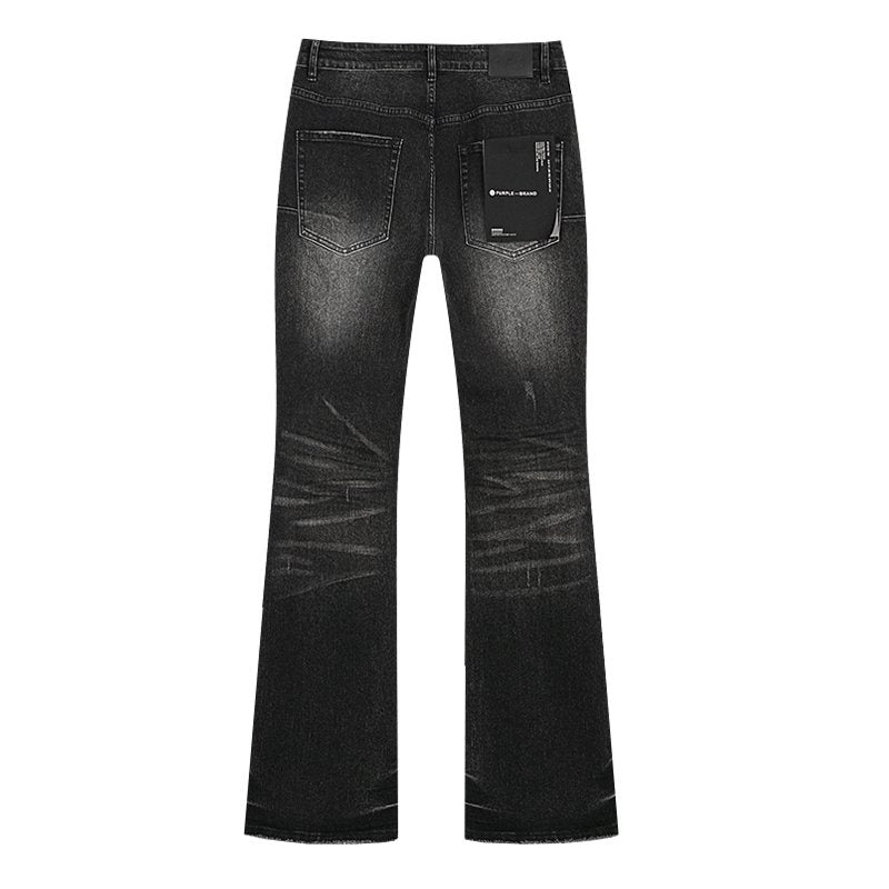 Purple Brand Black Washed Flare Jeans — back