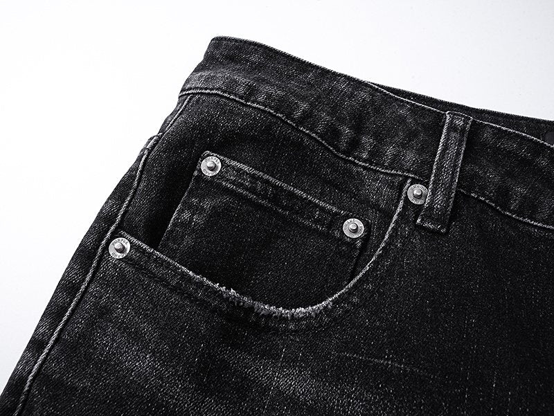 Purple Brand Black Washed Flare Jeans — detail
