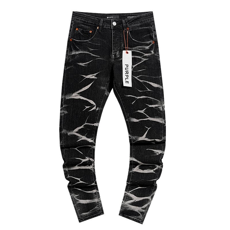 Purple Brand Black Washed Distressed Jeans — hero