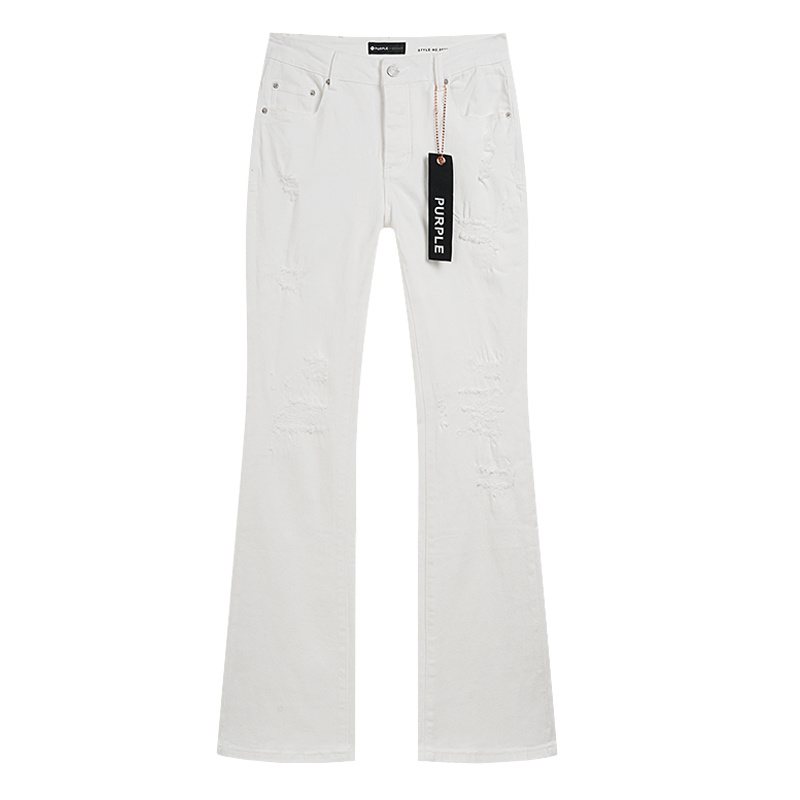Purple Brand Distressed White Jeans — hero