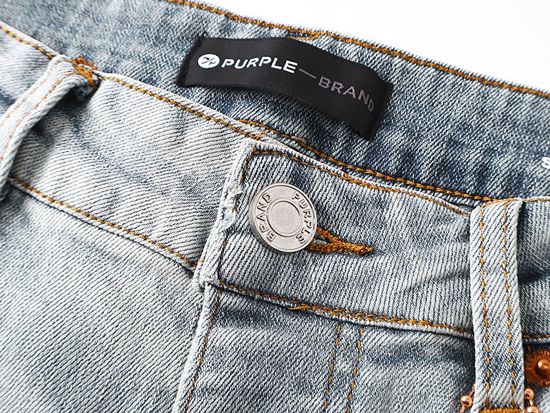 Purple Brand Light Blue Washed Denim Jeans — detail