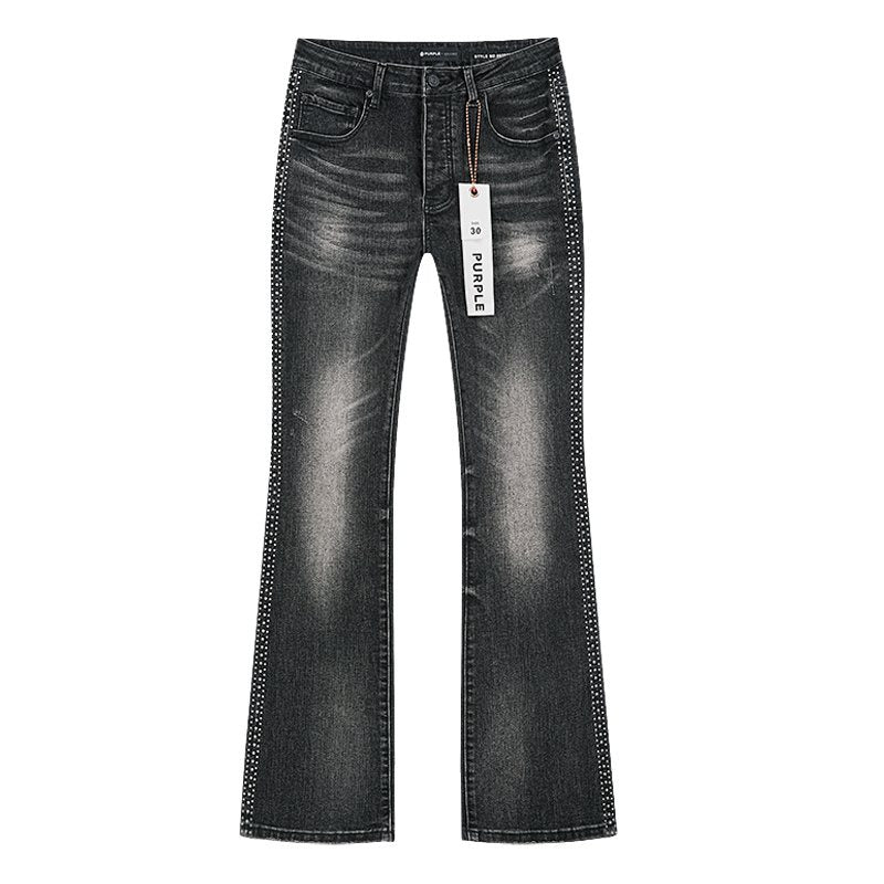 Purple Brand Studded Side-Trim Washed Jeans — front