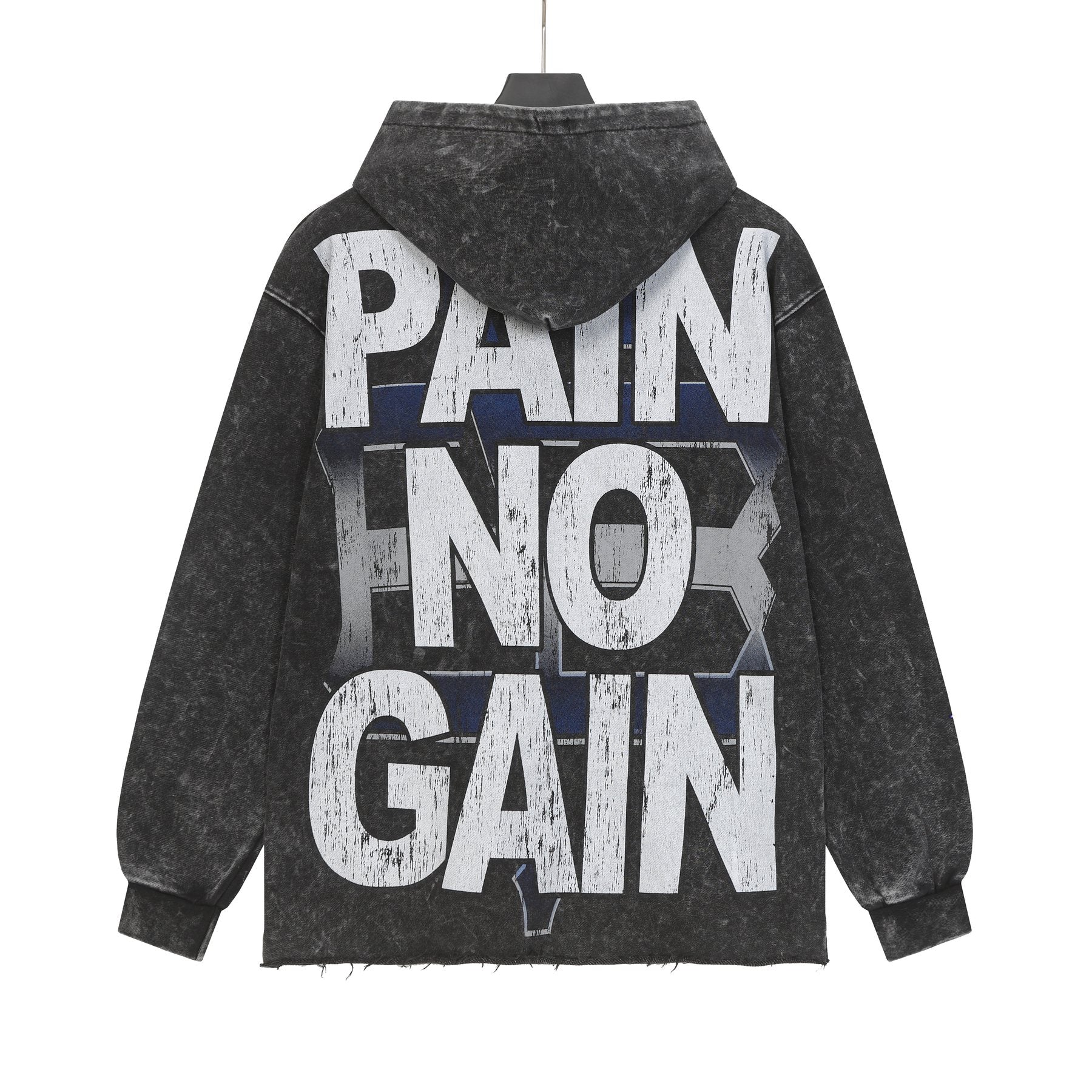 Godspeed Pain No Gain Acid Wash Graphic Hoodie — back