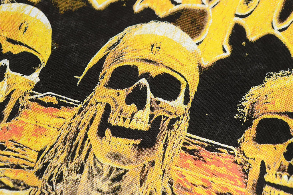 Godspeed Fortis Fortuna Adiuvat Skull Graphic Hoodie — detail