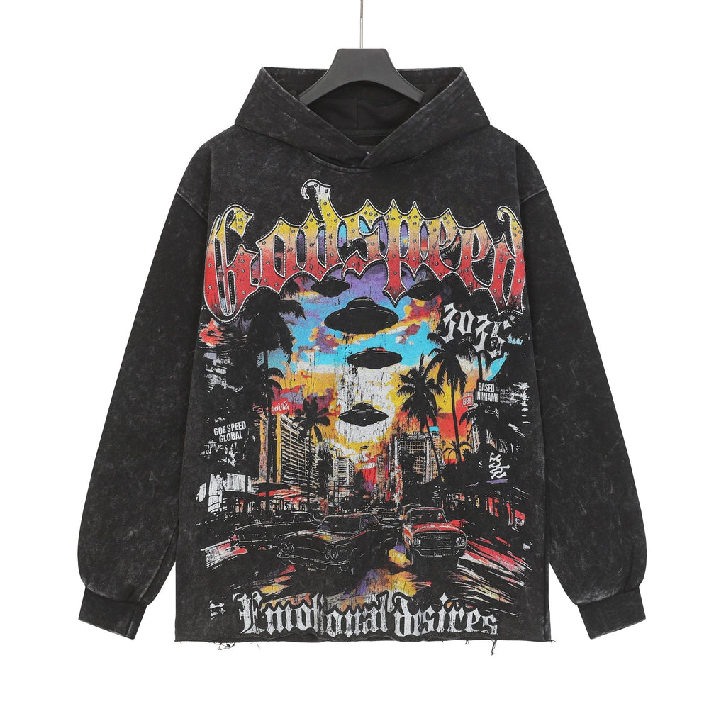 Godspeed Out of Many One Washed Graphic Hoodie — hero