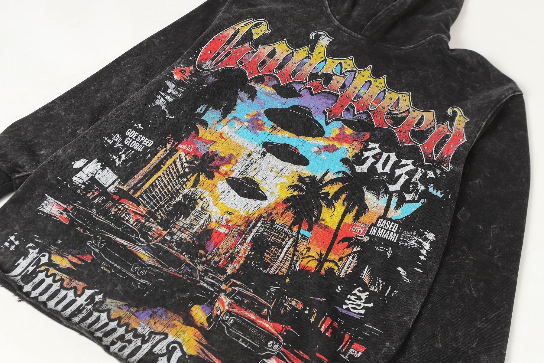 Godspeed Out of Many One Washed Graphic Hoodie — detail