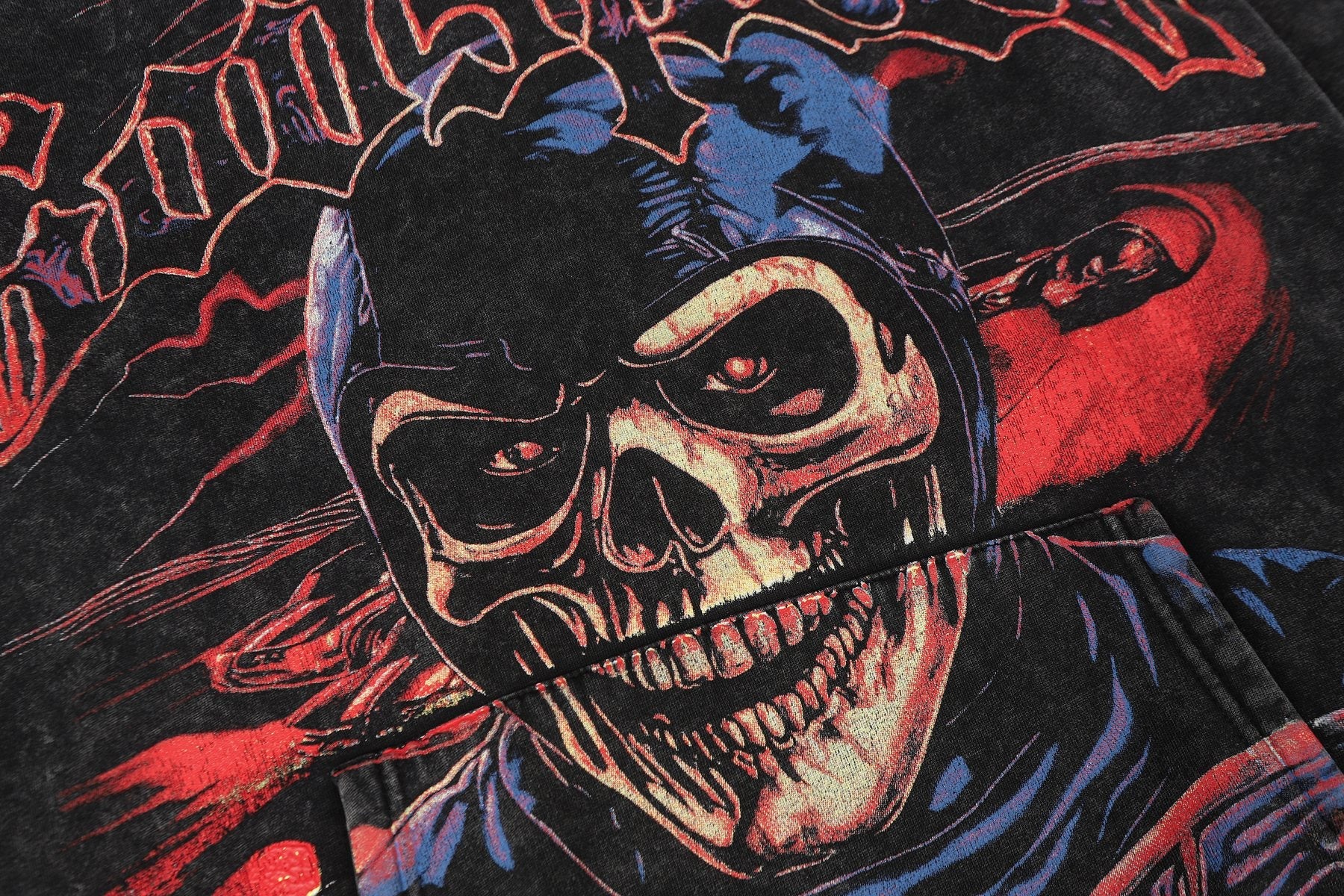 Godspeed Washed Skull Graphic Hoodie — detail