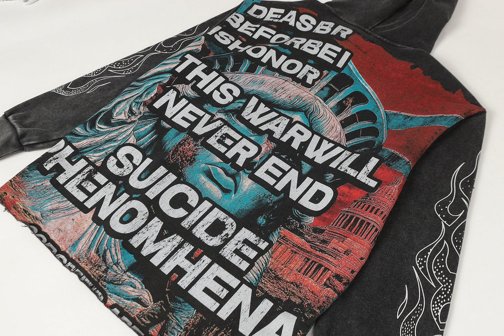 Godspeed Never End War Graphic Hoodie — detail