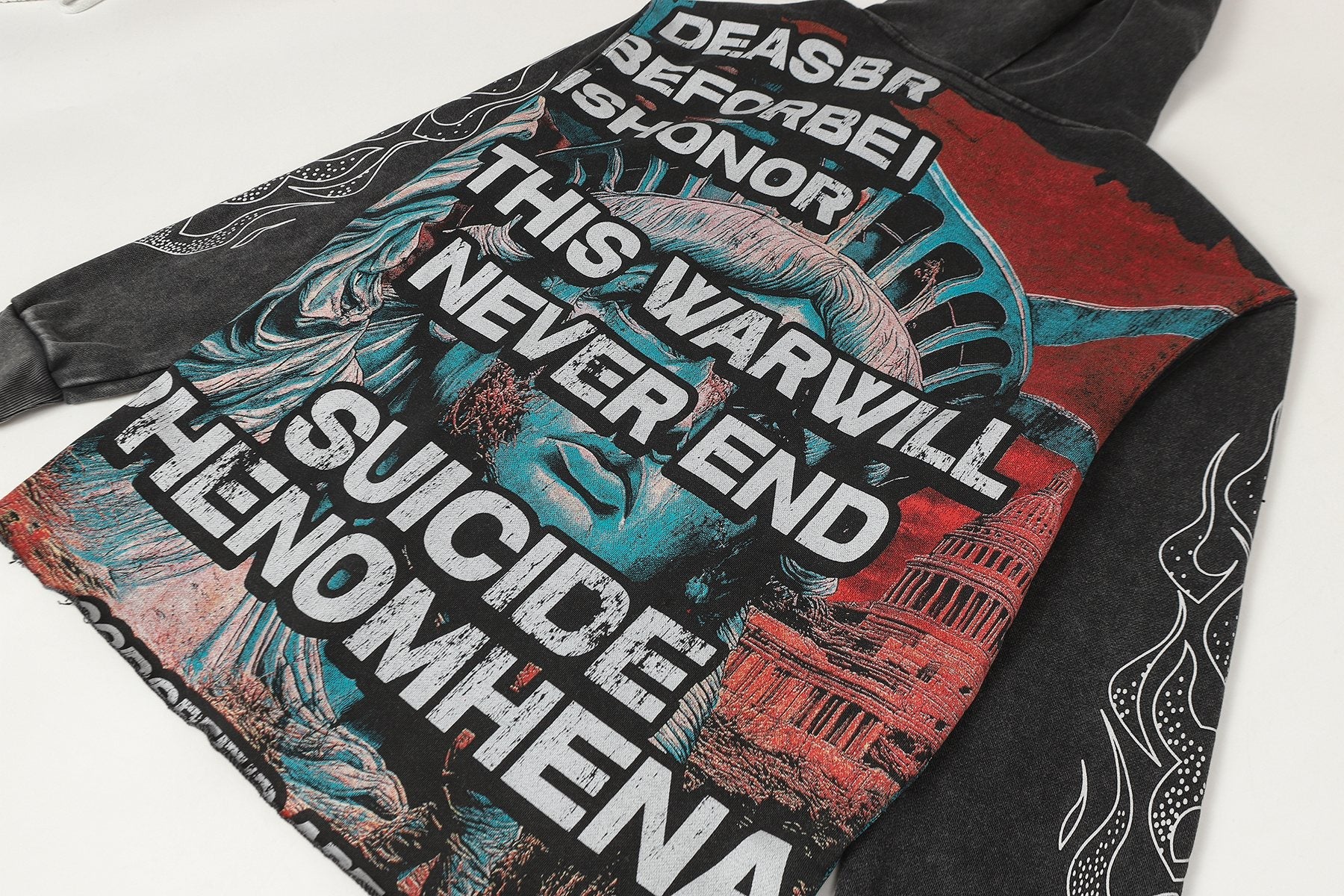Godspeed Never End War Graphic Hoodie — detail