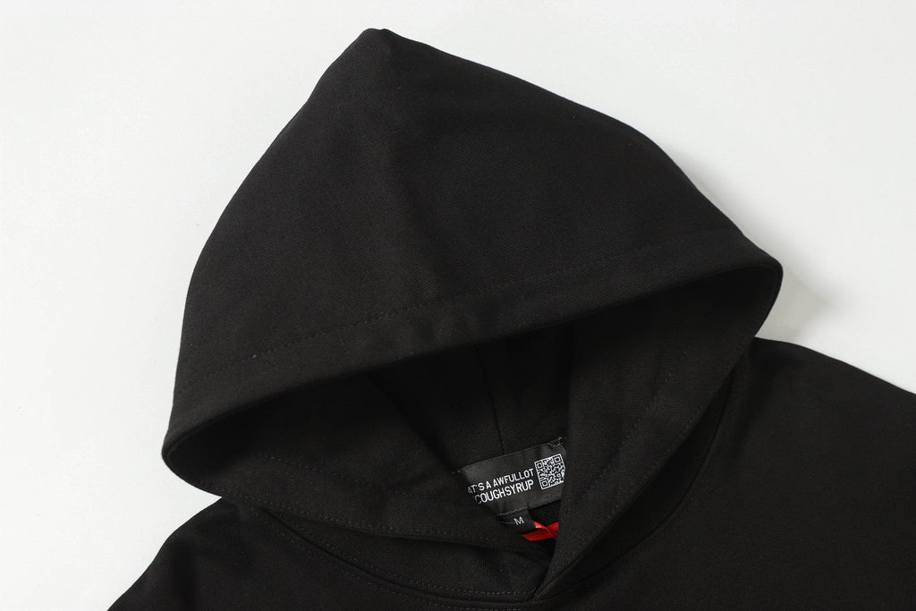 THAT'S A AWFUL LOT OF COUGH SYRUP Crucifixion Graphic Pullover Hoodie — detail