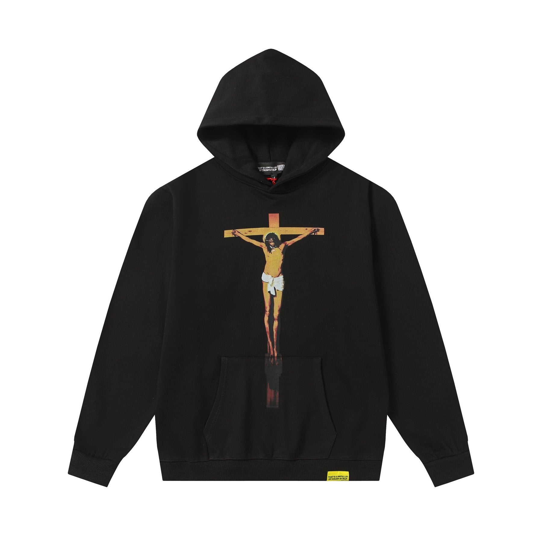 THAT'S A AWFUL LOT OF COUGH SYRUP Crucifixion Graphic Pullover Hoodie — front