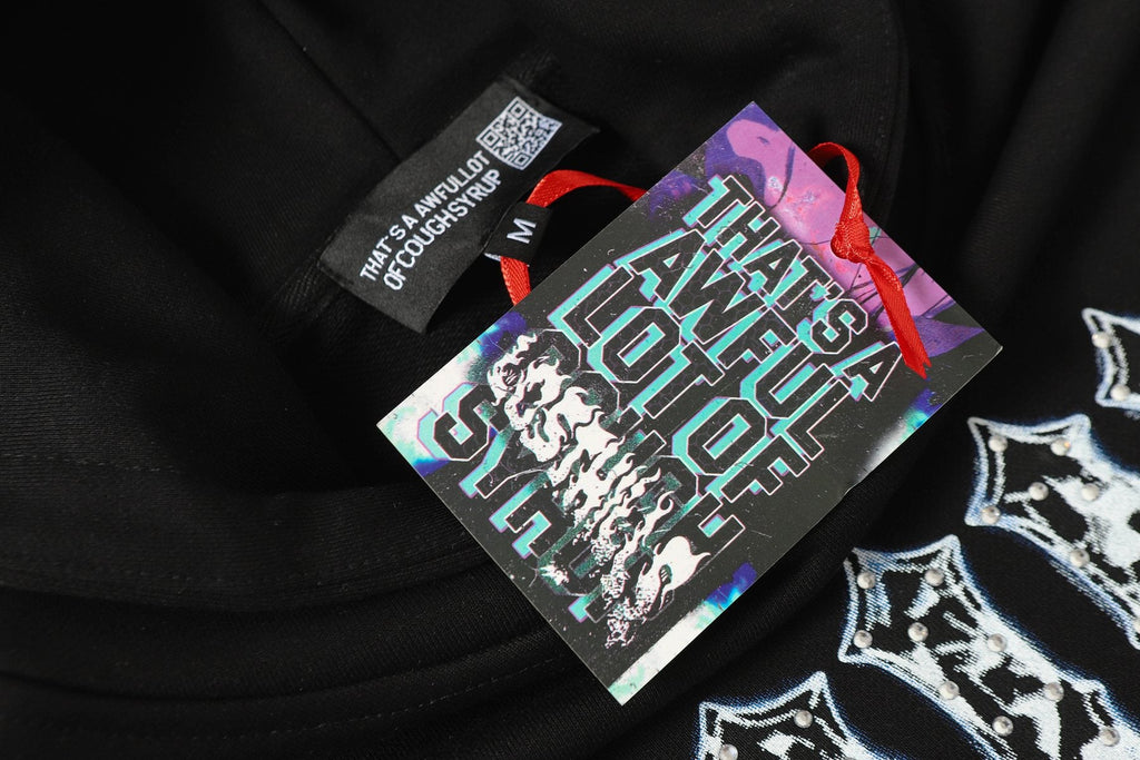 THAT'S A AWFUL LOT OF COUGH SYRUP Star Skull Graphic Hoodie — hang_tag