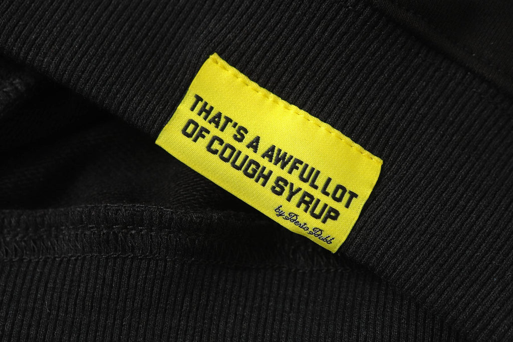 THAT'S A AWFUL LOT OF COUGH SYRUP Star Skull Graphic Hoodie — fabric_closeup