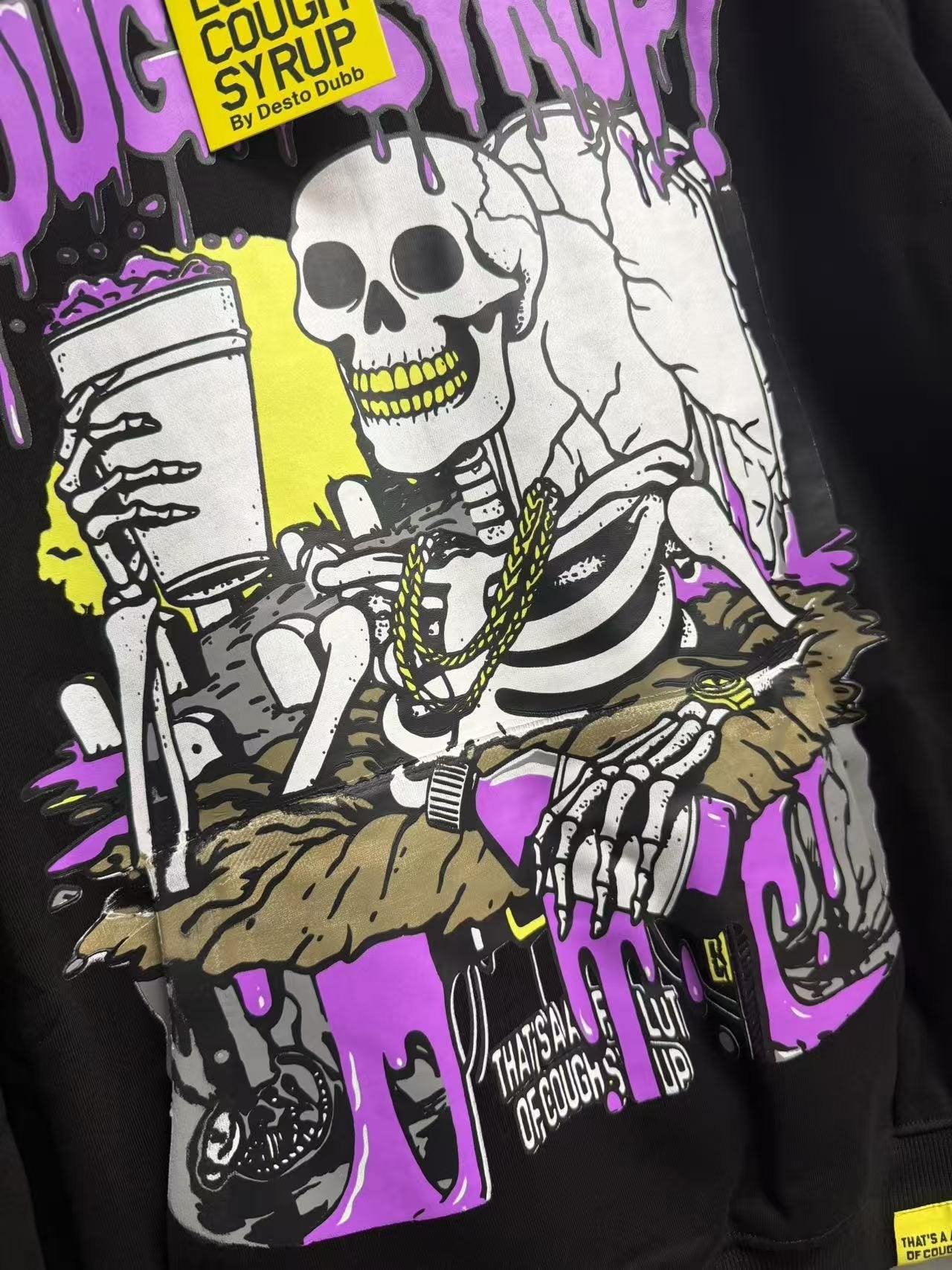 THAT'S A AWFUL LOT OF COUGH SYRUP Tomorrow Star Graphic Hoodie — detail