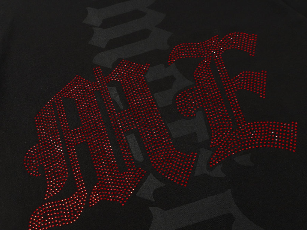 MIXED EMOTION Godspeed Rhinestone Graphic T-Shirt — detail