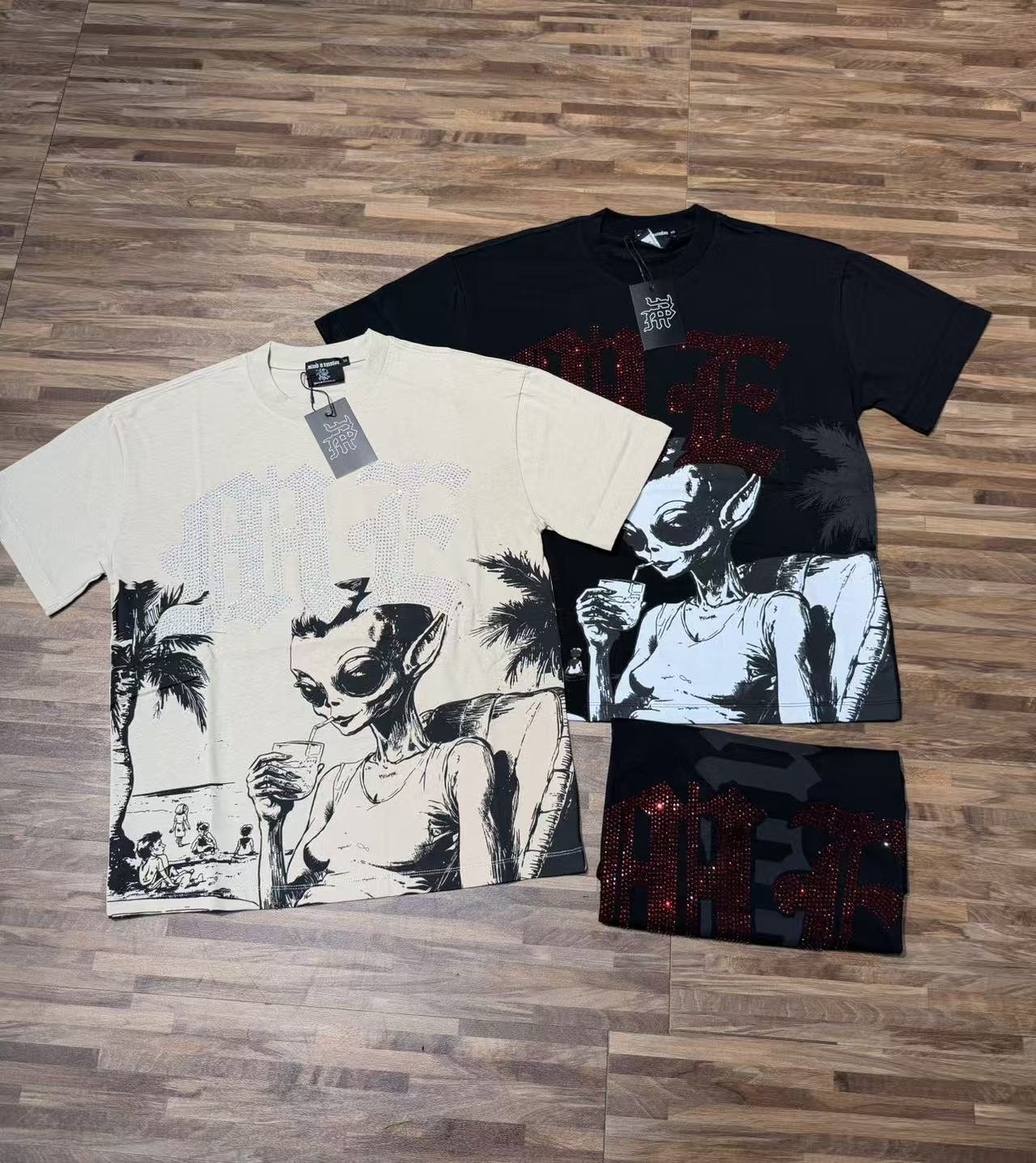 MIXED EMOTION Godspeed Rhinestone Graphic T-Shirt — context