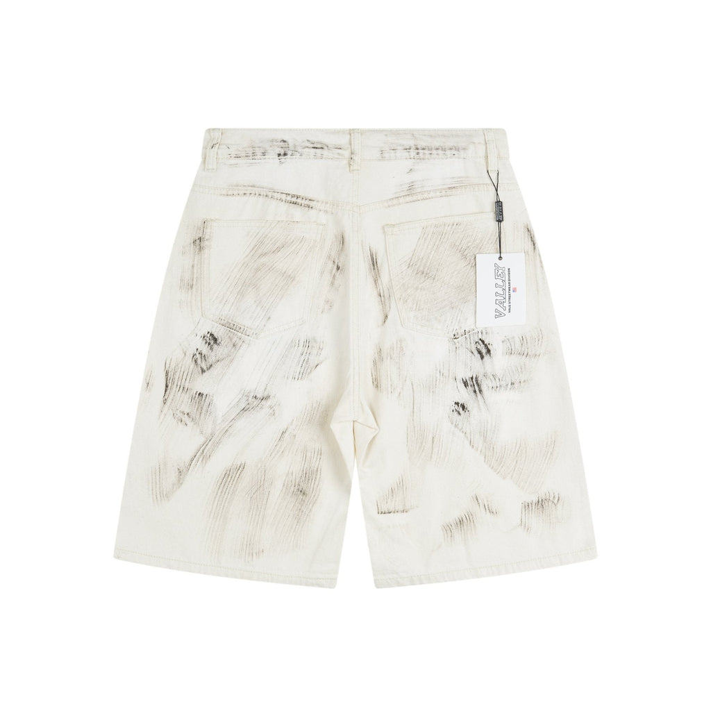 VALLEY Skittles Rhinestone Denim Shorts — back