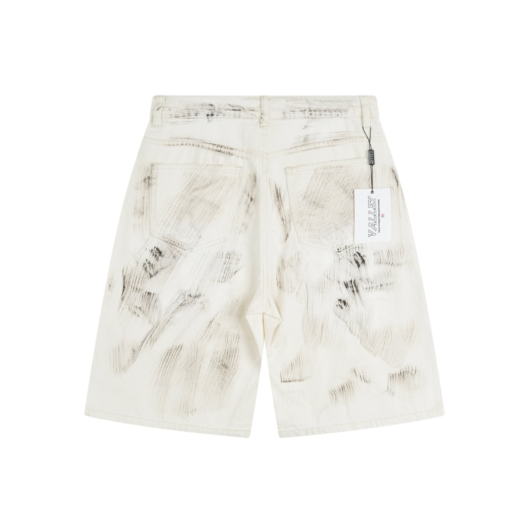 VALLEY Skittles Rhinestone Denim Shorts — back