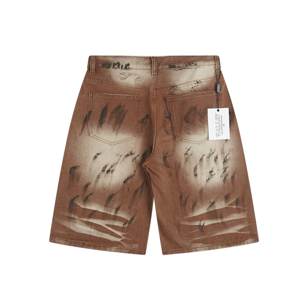 VALLEY Skittles Rhinestone Denim Shorts — back