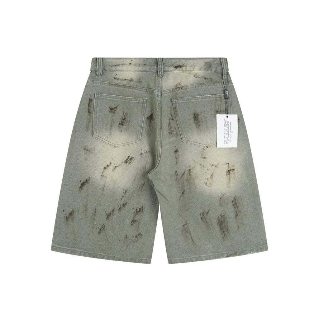 VALLEY Skittles Rhinestone Denim Shorts — back