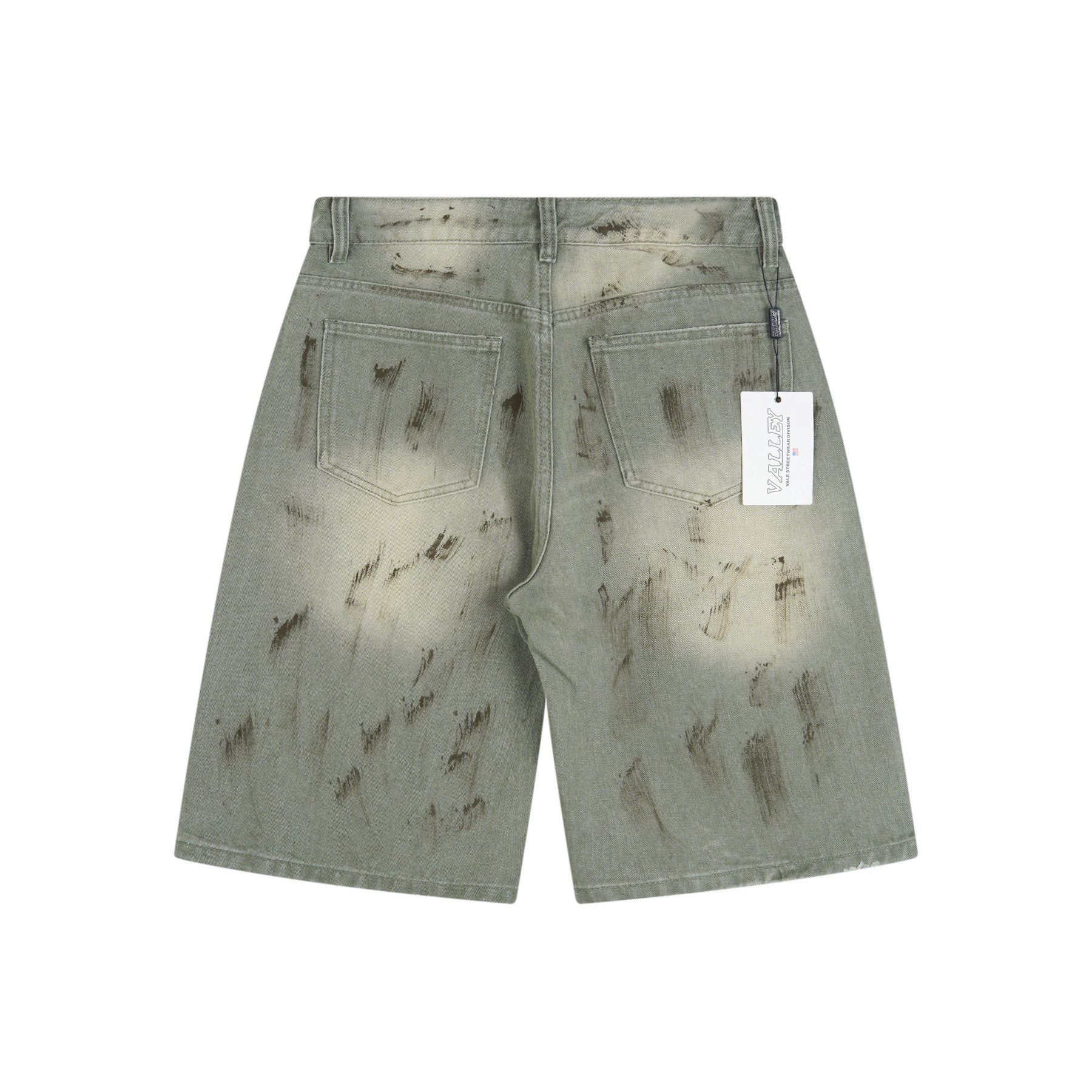 VALLEY Skittles Rhinestone Denim Shorts — back