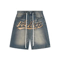 VALLEY Embellished Blue Denim Jorts — front