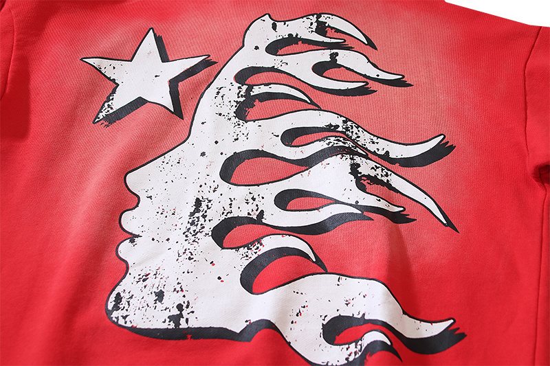 Hellstar Flame Graphic Washed Hoodie — detail