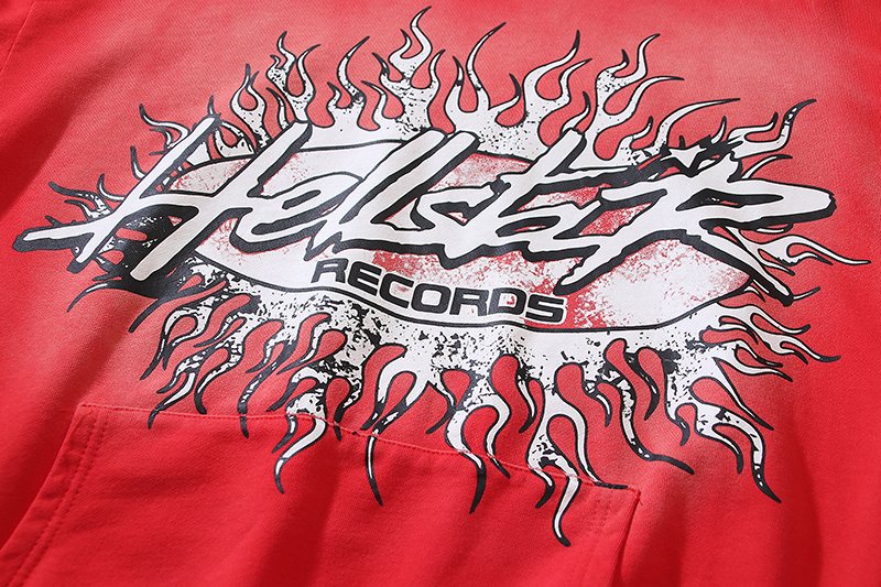 Hellstar Flame Graphic Washed Hoodie — detail