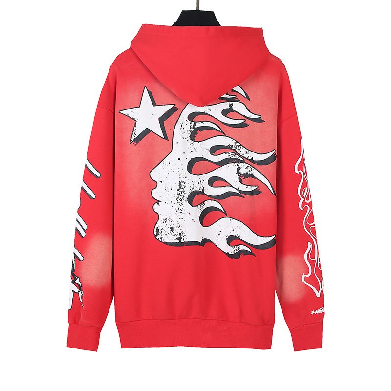 Hellstar Flame Graphic Washed Hoodie — back