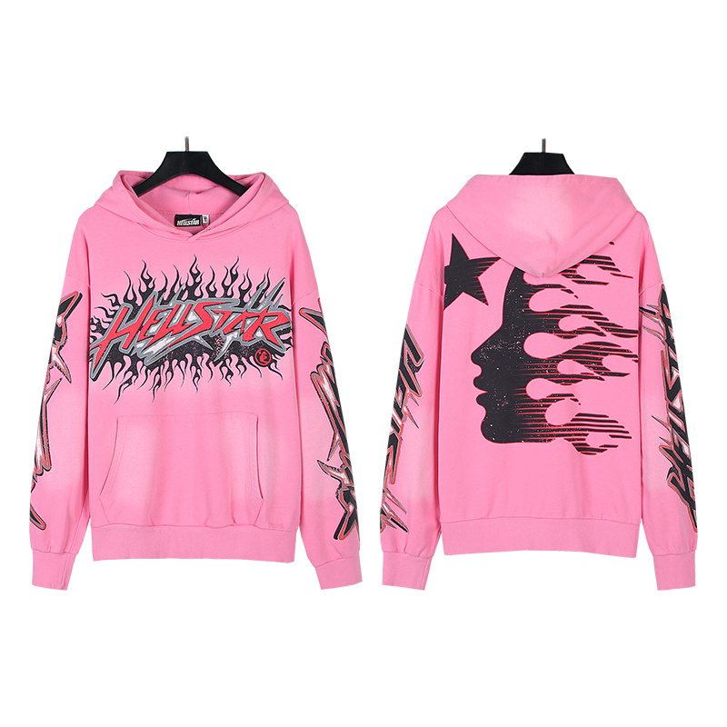 Hellstar Pink Flame Graphic Hoodie — hero