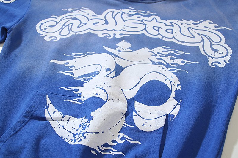 Hellstar Washed Flame Star Graphic Hoodie — detail