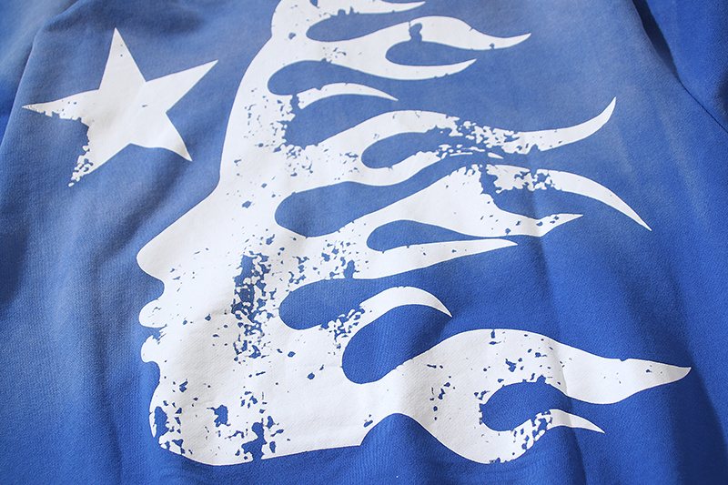 Hellstar Washed Flame Star Graphic Hoodie — detail