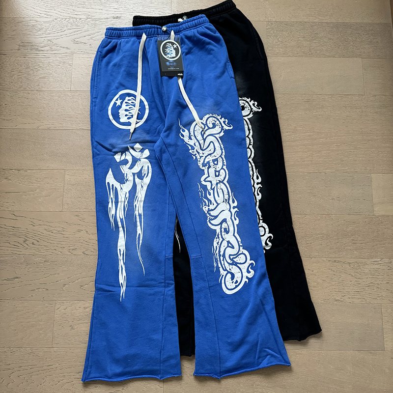 Hellstar Washed Wide-Leg Graphic Sweatpants — comparison