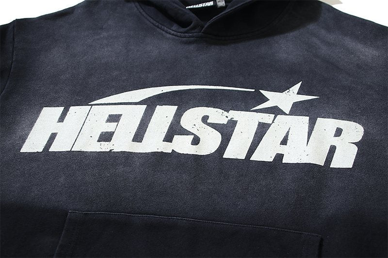 Hellstar Washed Face Flame Graphic Hoodie — detail
