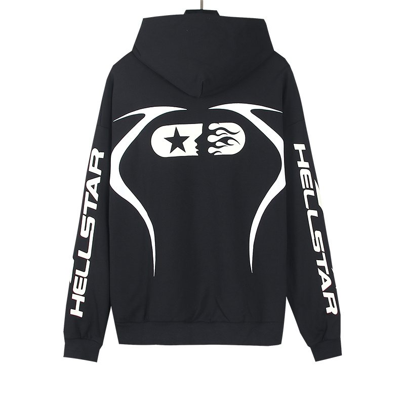 Hellstar Star & Flame Graphic Hoodie — back