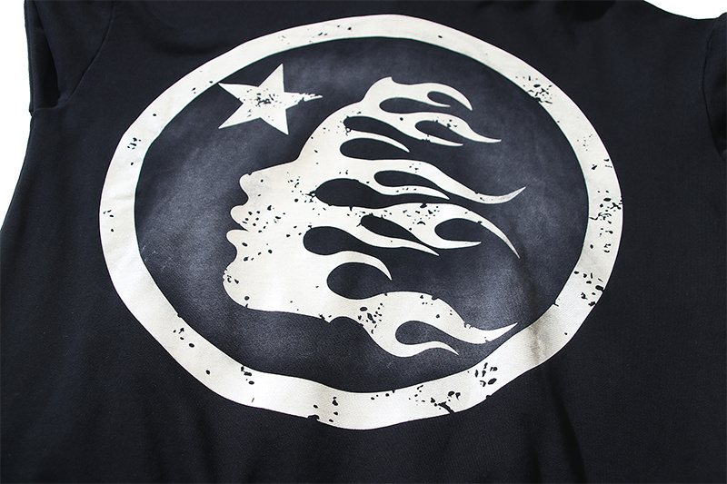 Hellstar Washed Black Graphic Hoodie — detail