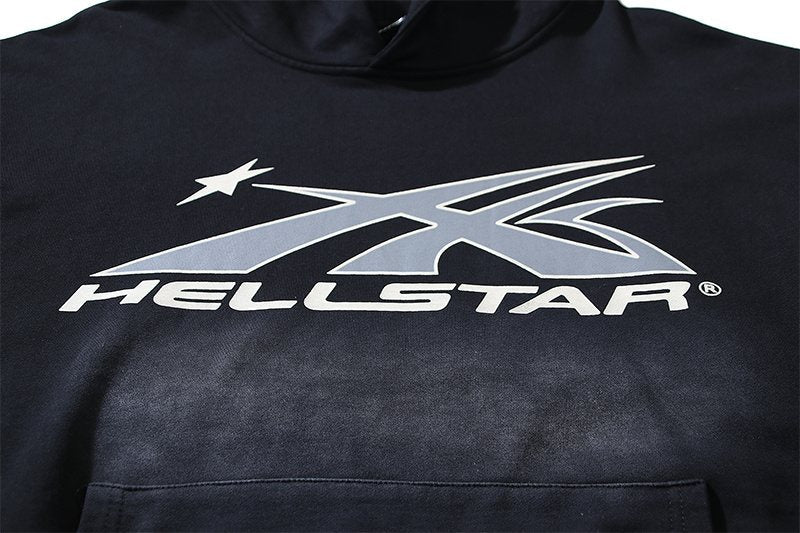 Hellstar Washed Black Graphic Hoodie — detail