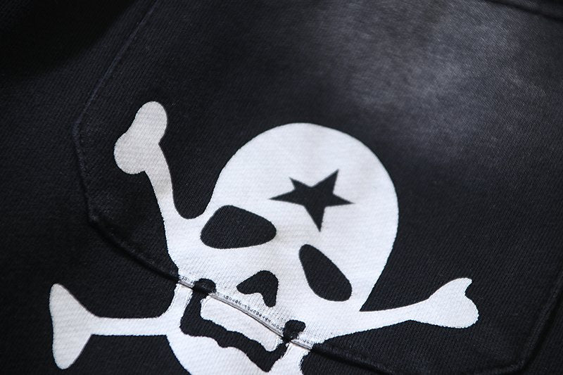 Hellstar Washed Skull Graphic Straight-Leg Sweatpants — detail