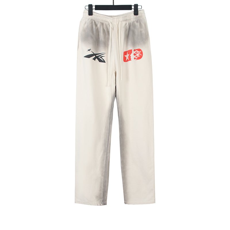 Hellstar Washed Skull Graphic Straight-Leg Sweatpants — front