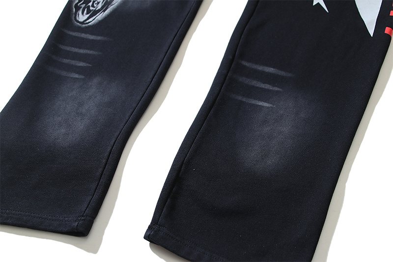 Hellstar Washed Black Graphic Sweatpants — detail