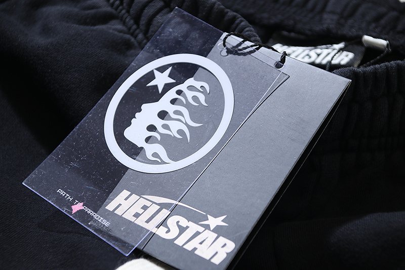 Hellstar Washed Black Pink Graphic Flared Sweatpants — hang_tag