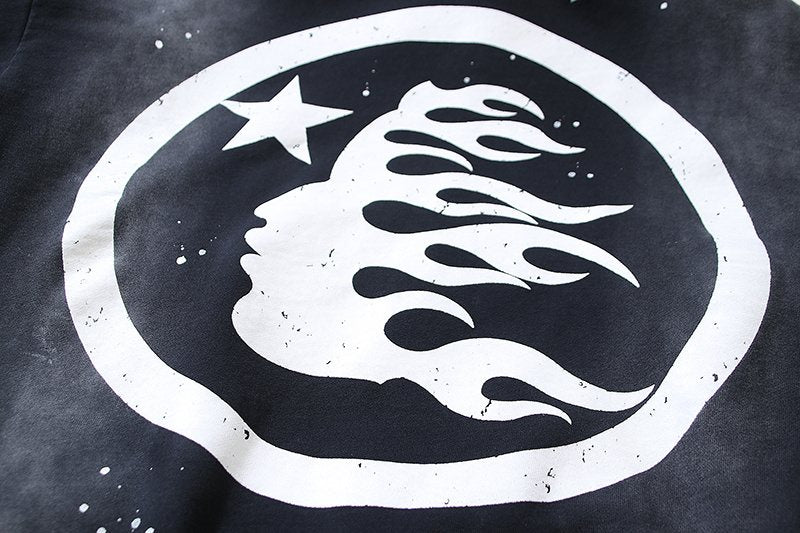 Hellstar Washed Flame Graphic Hoodie — fabric_closeup