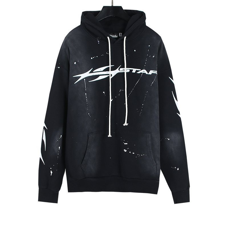 Hellstar Washed Flame Graphic Hoodie — front