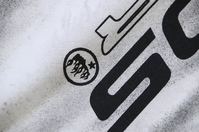 Hellstar Records Graphic Washed White Pants — fabric_closeup