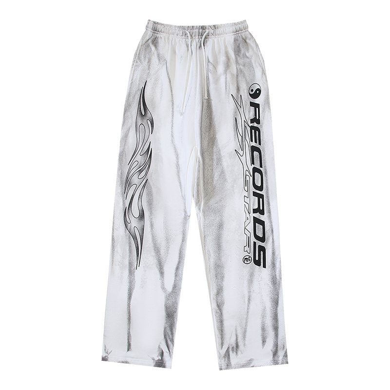 Hellstar Records Graphic Washed White Pants — front
